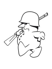Schneemann soldat gewehr flinte