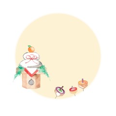 カレンダー、1月、鏡餅