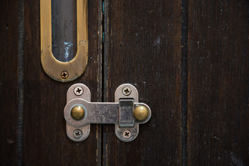old wood door lock