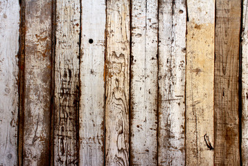Ancient wood with cracked paint of white color