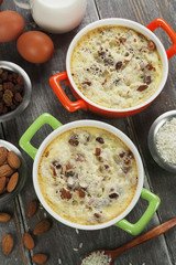 Rice pudding with raisin