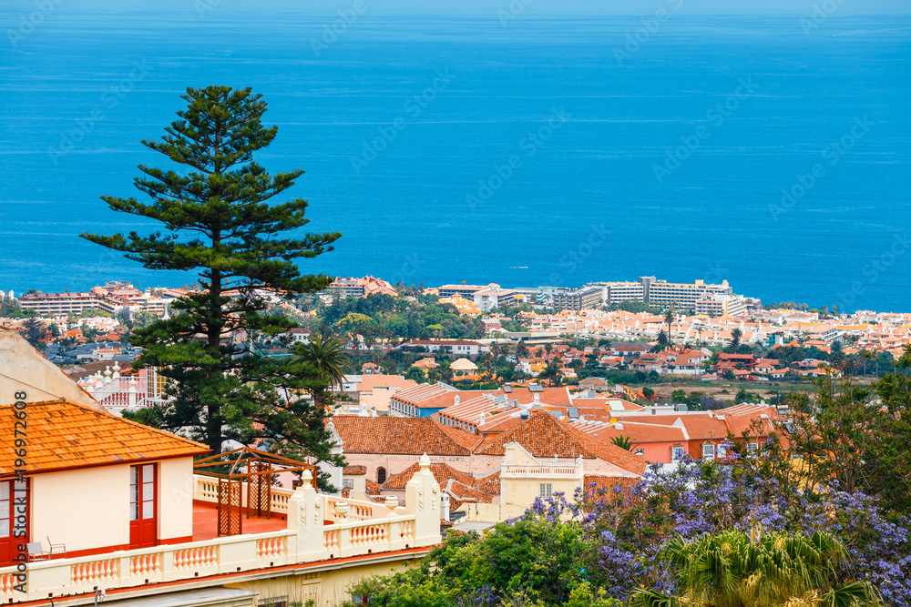 Wall mural skyline of La Orotava town, Tenerife Island, Spain