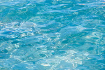  swimming pool with blue transparent water, close up