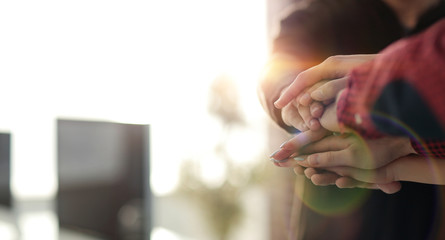 business background.close-up of folded hands together.