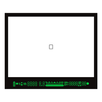 Focusing screen or Viewfinder of DSLR camera. Vector illustration.