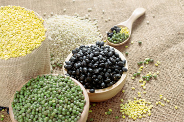 Black beans on floor.