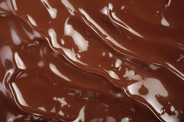 Melted chocolate swirl as a background closeup