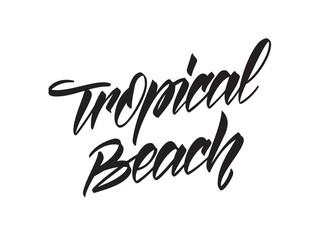 Vector handwritten lettering composition of Tropical Beach