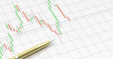Record trading risk control market investment 3D rendering include chart background for illustration artwork