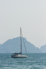 Obraz premium Yacht in Mediterranean sea