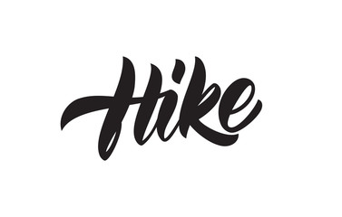 Handwritten Modern brush type lettering of Hike