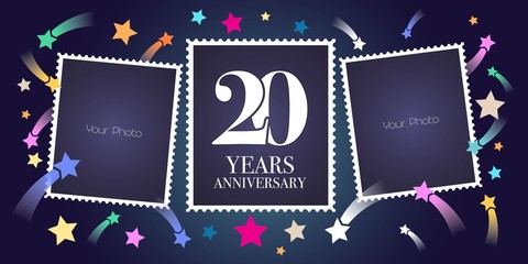20 years anniversary vector emblem, logo