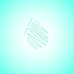 Easter greeting card. Happy Easter. Egg on a turquoise background. Vector illustration
