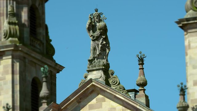 The Cathedral of St. Salvator in Fulda (Cathedral of Fulda) is the cathedral church of the Diocese of Fulda and the Holy Sepulcher of St. Boniface, Sep. 2017, Fulda, Germany