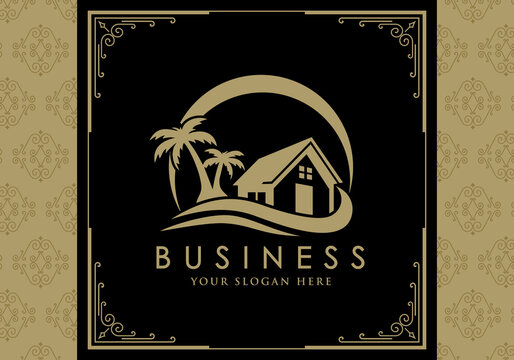 beach house travel logo