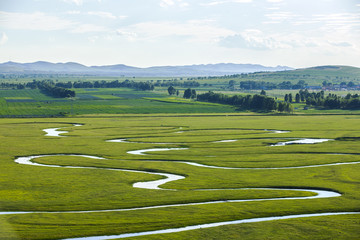 The river on the grassland