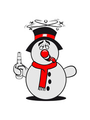 Schneemann saufen alkohol witzig