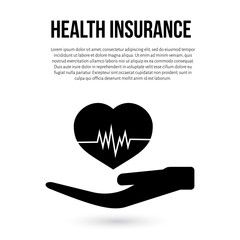 Health insurance vector illustration in flat style. Protection health, healthcare, medical service, medicine, healthy lifestyle concept. Easy to edit design template for your business projects.