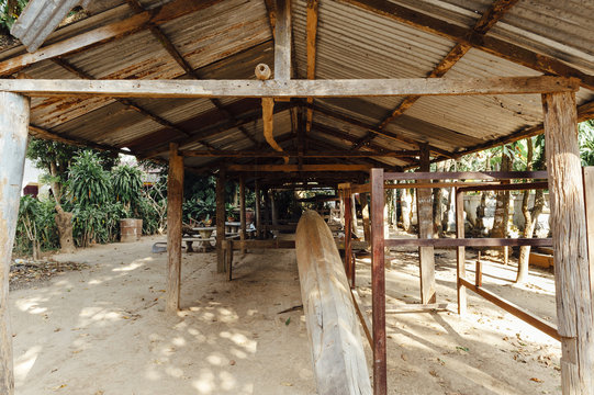 Boat shipyard in Vientianne, Lao
