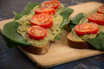 Vegan toasts for breakfast