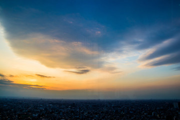 Obraz premium 夕焼けと雲