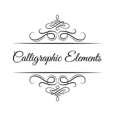 Calligraphic design elements . Decorative swirls or scrolls, vintage frames , flourishes. .