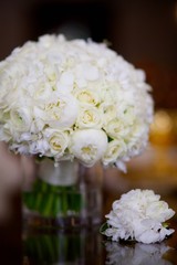 bright wedding bouquet for the ceremony