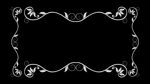 The frame of the text dialogue window with the animation of plants and patterns.