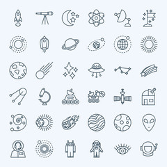Fototapeta premium Line Space Icons