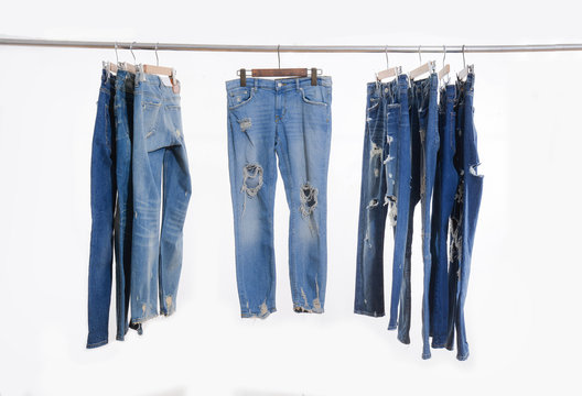 Torn Jeans On A Hanger