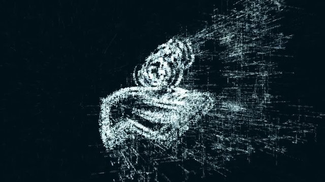 Money logo, a design consisting of a code of numbers and a symbol. Abstract cash icon in computer cyber network on a dark turquoise background