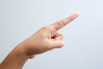  hand pointing on object with forefinger