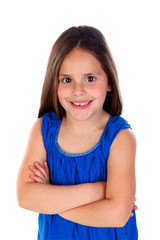 Fototapeta premium Happy small girl with straight hair
