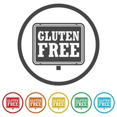 Gluten free Sign icon, 6 Colors Included