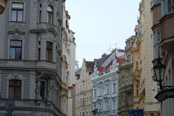 Prague's old street view. Czech, Cityscape.
