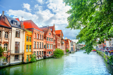 Fototapeta na wymiar Canals of Gent, Belgium