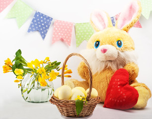  Painted eggs for Easter. Colorful still lifes