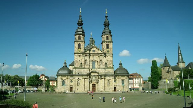 The Cathedral of St. Salvator in Fulda (Cathedral of Fulda) is the cathedral church of the Diocese of Fulda and the Holy Sepulcher of St. Boniface, Sep. 2017, Fulda, Germany