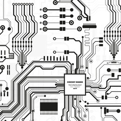 Vector circuit board illustration. Abstract technology.