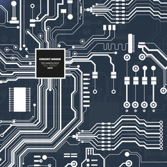 Vector circuit board illustration. Abstract technology.