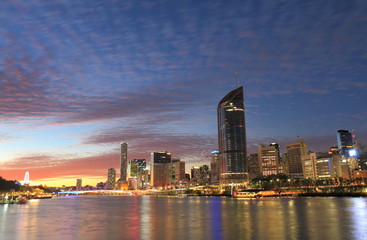 Naklejka na ściany i meble Brisbane downtown skyscrapers cityscape Australia