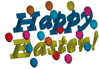 3D inscription Happy Easter