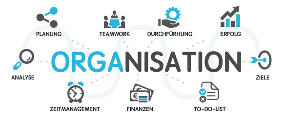 ORGANISATION Vektor Grafik Icons Priktogramme