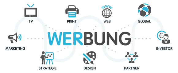 WERBUNG Vektor Grafik Icons Priktogramme