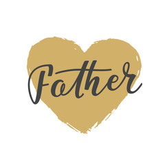 Handwritten lettering of Happy Father's Day on white background