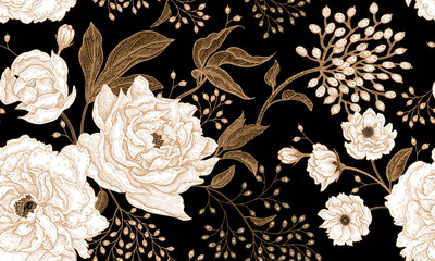 Floral vintage seamless pattern.