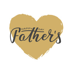 Handwritten lettering of Happy Father's Day on white background
