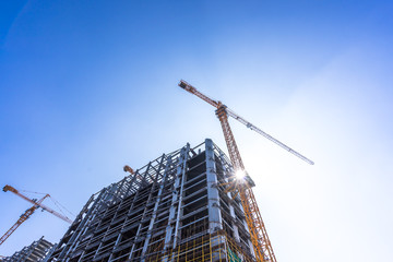 construction site with blue sky