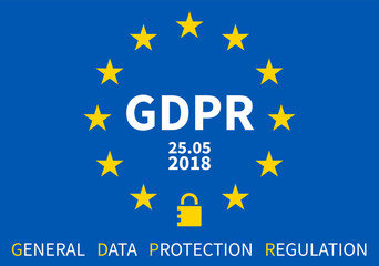 GDPR General Data Protection Regulation blau stars
