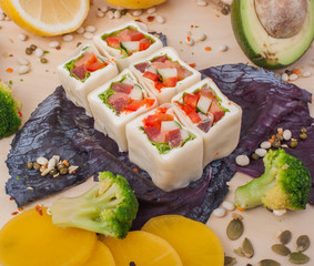 Roll sushi. Sushi menu. Japanese food.